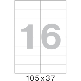 Этикетки самоклеящиеся MEGA LABEL 105х37 мм / 16 шт. на листе А4 (100 листов/уп.)
