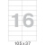 Этикетки самоклеящиеся MEGA LABEL 105х37 мм / 16 шт. на листе А4 (100 листов/уп.)