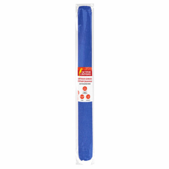 Бумага гофрированная (креповая) ДЛЯ ФЛОРИСТИКИ, 110 г/м2, СИНЯЯ, 50х250 см, ОСТРОВ СОКРОВИЩ, 129152