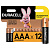 Батарейки КОМПЛЕКТ 12 шт, DURACELL Basic, AAA (LR03, 24А), алкалиновые, мизинчиковые, блистер