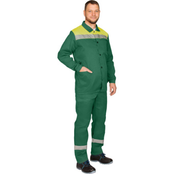 Костюм летний муж. л16-КБР с СОП зел/желт (р.56-58) 182-188