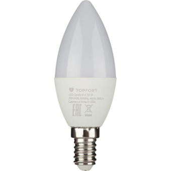 Лампа светодиодная Topfort E14 7W 4000K свеча