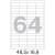 Этикетки самокл. ProMEGA Label BASIC 48,5х16,9 мм, 64 шт. на лист.А4 100л