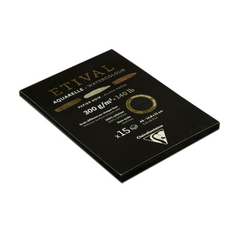 Альбом для акварели 15л., А5, на склейке Clairefontaine "Etival", 300г/м2, торшон, холод. пресс., че