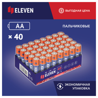 Батарейка Eleven AA (LR6) алкалиновая, 40 шт./уп