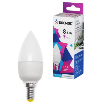 Лампа светодиодная КОСМОС ЭКОНОМИК CN 8.5W E14 10 шт/уп (LED8.5wCNE1465_10)