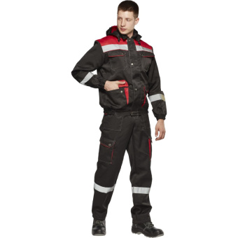 Костюм рабочий летний муж.Антей СОП черн/красн(КПК) 56-58 (112-116)/182-188