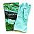 Перчатки МНОГОРАЗОВЫЕ латексные с ароматом АЛОЭ зеленые, хлопчатобумажное напыление, размер M (средн