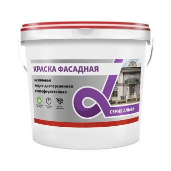 Краска водно-дисперсионная фасадная, Альфа, белая, 40 кг
