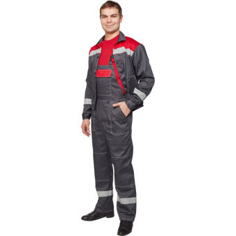 Костюм рабочий летний муж. л20-КПК сер/красн (р.52-54) 170-176 (Арсенал-СП)