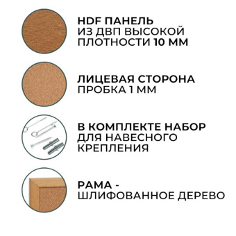 Доска пробковая Attache Economy 100х150 см деревян. рама