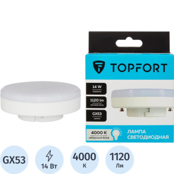 Лампа светодиодная Topfort GX53 14W 4000K