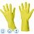 Перчатки латексные Luscan с хлопковым напылением жёлтые (размер 9, L, 5 пар в упаковке)