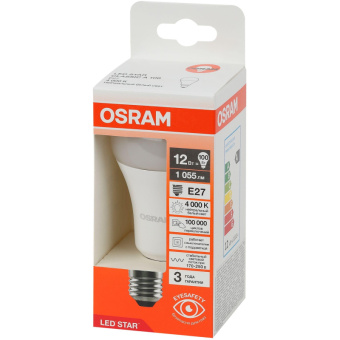 Лампа светодиодная Osram 10 Вт E27 грушевидная 4000 К нейтральный белый св