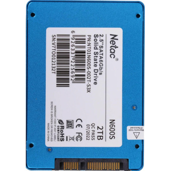 SSD накопитель Netac SSD N600S 2TB 2.5 SATA 3D NAND(NT01N600S-002T-S3X)