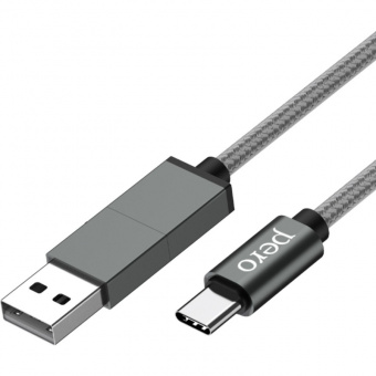 Кабель PERO, DC-07, 1м, Type-C/USB-A to Type-C, 60W, серый