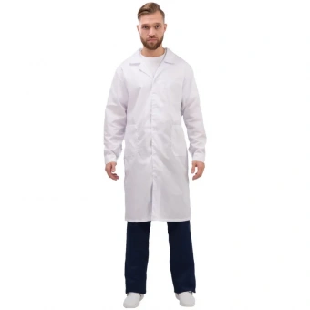 Спец.одежда летняя Халат муж. Медик/м04-ХЛ цв.бел. (р.64-66) р.182-188