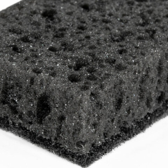 Губки для посуды SQUARE BLACK 98х66х30 мм, КОМПЛЕКТ 10 шт., КРУПНОПОРИСТЫЙ поролон/абразив LAIMA, 608648