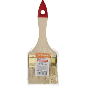 Кисть малярная плоская Зубр Универсал-Оптима из натуральной щетины 75 мм