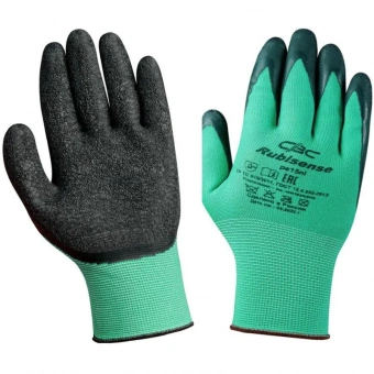 Перчатки рабочие защитные нейлоновые с латексным текстурированным покрытием (размер 9)