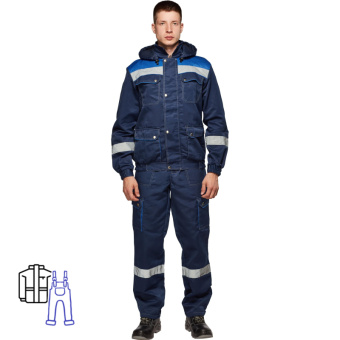 Костюм рабочий летний муж.Антей СОП син/вас (КПК) 48-50 (96-100)/170-176