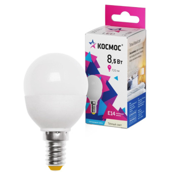 Лампа светодиодная КОСМОС GL45 8.5W E14 3000K 10шт/уп (LED8.5wGL45E1430_10)
