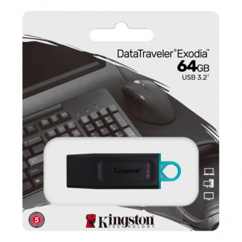 Флеш-память USB 3.2 Gen1 64 Гб Kingston DataTraveler ExodiaG1 (DTX/64GB)