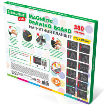 Магнитный планшет доска MAGPAD MEDIUM для рисования 17х21см, 380 шариков, BRAUBERG KIDS