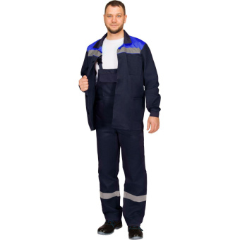 Костюм рабочий летний муж. л16-КПК с СОП син/вас (р.56-58) 158-164