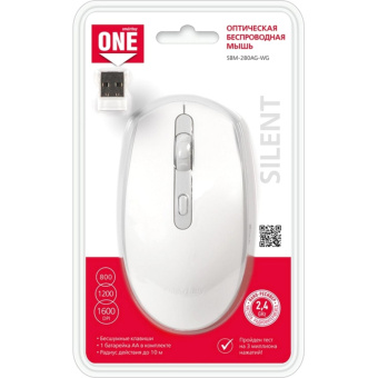 Мышь беспроводная Smartbuy One 280AG белая/серая (SBM-280AG-WG)