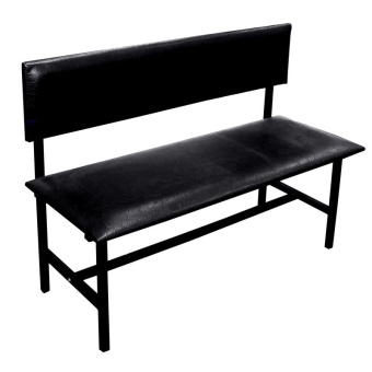 Многоместная секция UD_Банкетка со спинкой Берта+ БМ-6 1800 карк. черн к/з-че