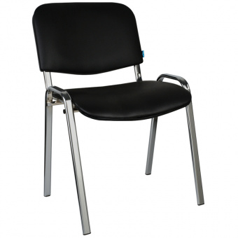 Стул офисный Изо черный (искусственная кожа, металл хромированный)