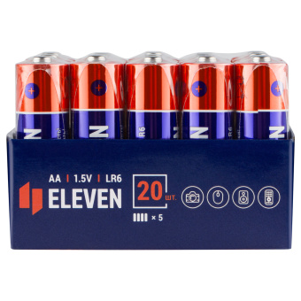 Батарейка Eleven AA (LR6) алкалиновая, OS20, 20 шт/уп