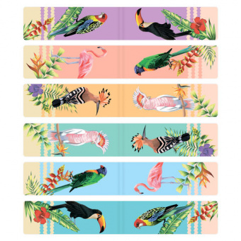 Закладки для книг МАГНИТНЫЕ, "TROPICS", набор 12 шт., 60x20 мм, BRAUBERG, 113172