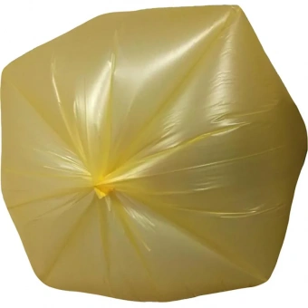 Мешки для мусора на 35 л Luscan желтые (ПНД, 8 мкм, в рулоне 30 штук, 48х58 см)