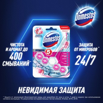 Блок для унитаза гигиенический Domestos Power 5 Ледяная магнолия