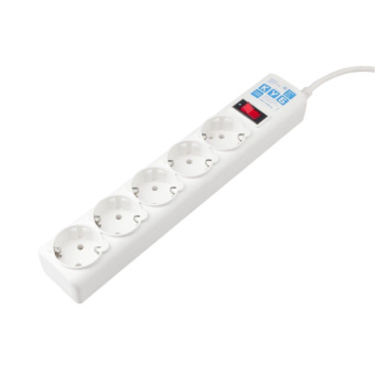 Сетевой фильтр Power Cube B 5.0 м 5 роз (белый) 10А/2,2кВт(SPG-B-15-WHITE)