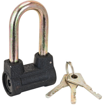 Замок навесной УЗК Стандарт AL-660L Европакет (63xd=9,5) алюм/ст. черн(3кл)