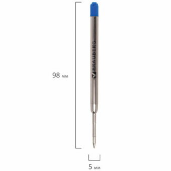 Стержень шариковый масляный BRAUBERG, СИНИЙ, тип PARKER,98 мм,металлический корпус