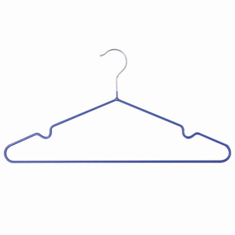 Вешалки-плечики, размер 48-50, КОМПЛЕКТ 10 шт., металл/ПВХ, перекладина, цвет синий, BRABIX "Стандар