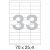 Этикетки самоклеящиеся MEGA LABEL 70х25,4 мм / 33 шт. на листе А4 (100 листов/уп.)