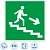 Знак безопасности E13 Напр.к эв.вых.по лест.вниз/пр(плёнка,ф/л,200х200)