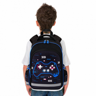 Рюкзак ПИФАГОР SCHOOL, 1 отделение, 3 кармана, "Lucky gamer", 38x28х14 см, 273172