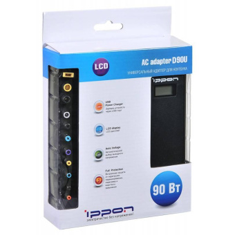Блок питания Ippon D90U автоматический 90W 15V-19.5V 4.5A (D90U)