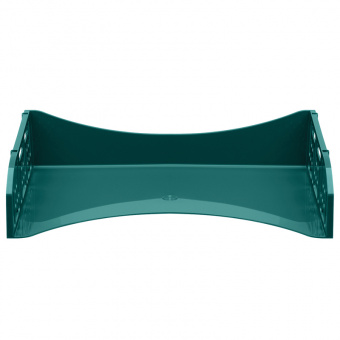 Лоток для бумаг горизонтальный СТАММ "Field", широкая загрузка, зеленый NY