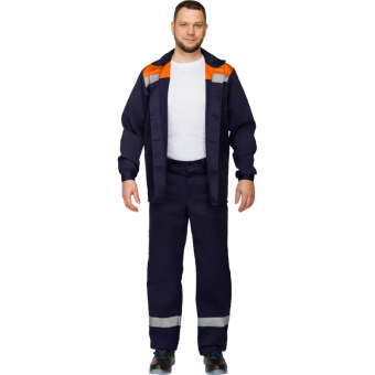 Костюм летний муж. л16-КБР с СОП син/оранж (р.56-58) 182-188
