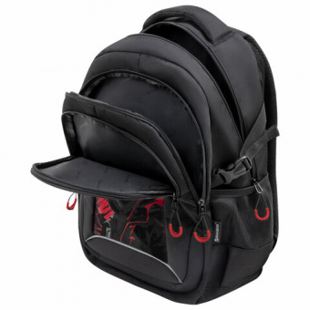 Рюкзак BRAUBERG CONTENT универсальный, 3 отделения, светоотражающий принт, "Red Moon", 47х33х18 см,