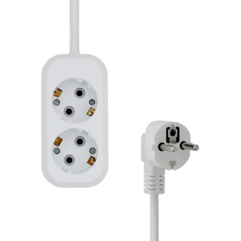 Удлинитель Progix US2GXW2 2р/2м белый, 3х0,75мм, 10А/2200Вт