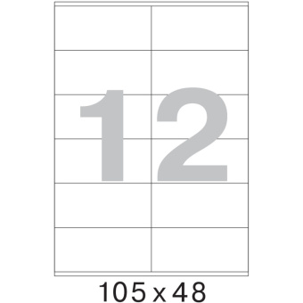 Этикетки самоклеящиеся MEGA LABEL 105х48 мм / 12 шт. на листе А4 (100 листов/уп.)