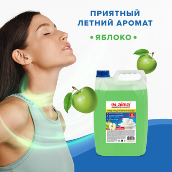 Средство для мытья посуды 5 л, ЛАЙМА PROFESSIONAL, концентрат, "Яблоко"